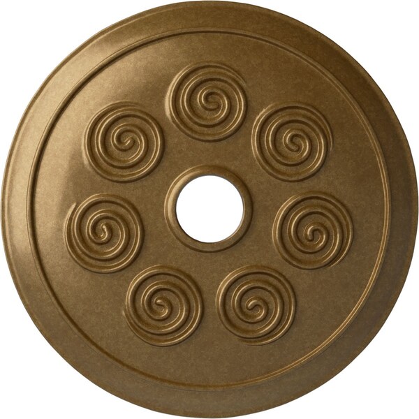 Ekena Millwork Spiral Ceiling Medallion (Fits Canopies up to 4"), Hand-Painted Pale Gold, 25 1/4"OD x 4"ID x 2"P CM25SPPAS - main